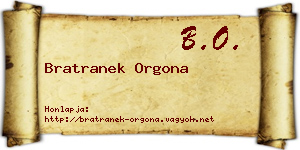 Bratranek Orgona névjegykártya